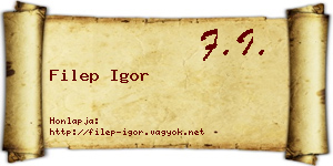 Filep Igor névjegykártya